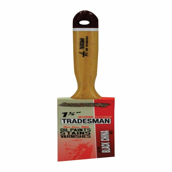 Defenseguard Tradesman 1.5 in. Angle Black China Bristle Stain Brush DE3307973